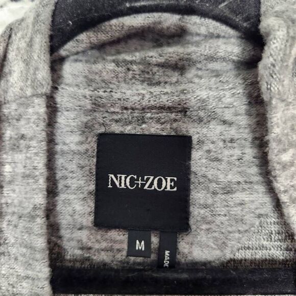 Nic+Zoe Womens Gray Open Front Long Sleeve Knit Rayon Blend Cardigan Medium - Picture 9 of 10